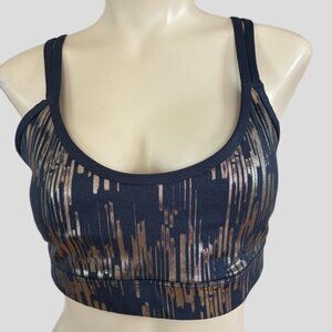 Joy Lab Strappy Back Sports Bra Blue & Bronze Large